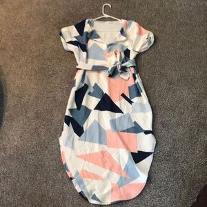 White Patterned Dress XL